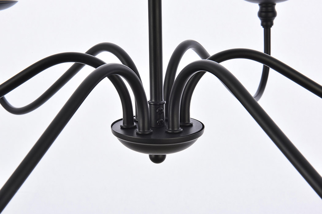 Elegant Rohan Chandelier - Matte Black, L 30" (LD5056D30MB)