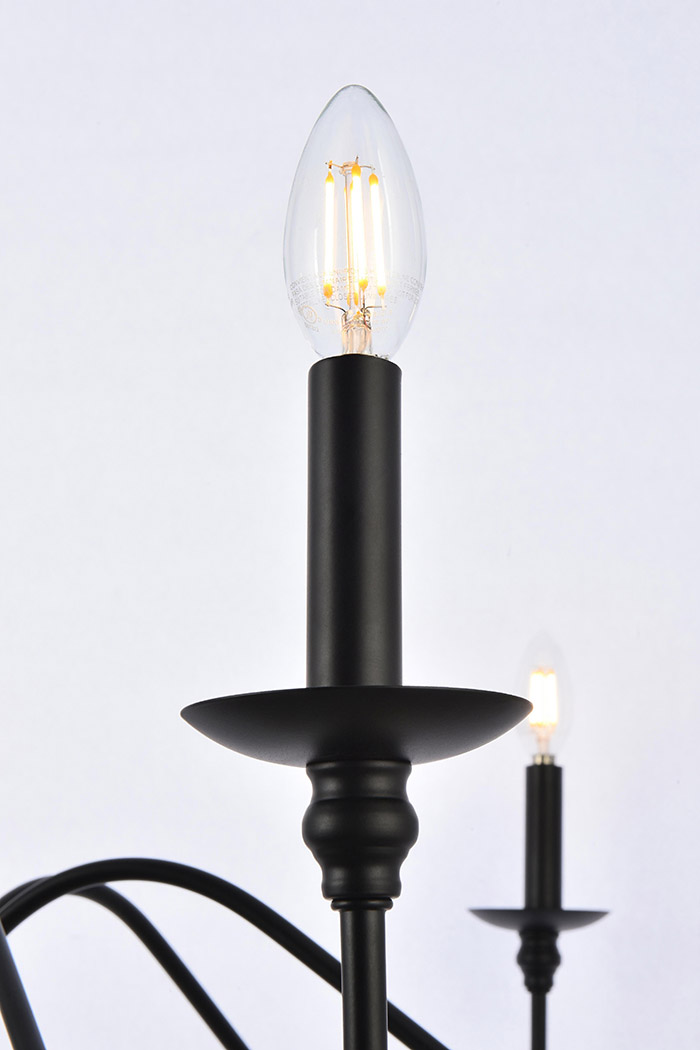 Elegant Rohan Chandelier - Matte Black, L 42" (LD5056D42MB)