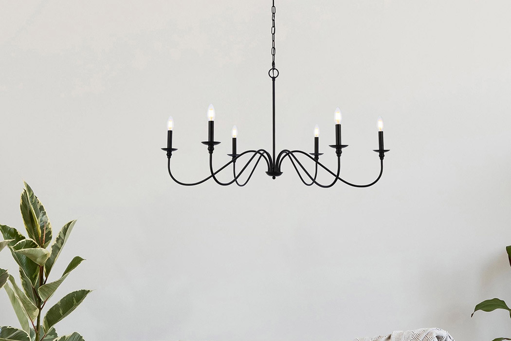 Elegant Rohan Chandelier - Matte Black, L 42" (LD5056D42MB)