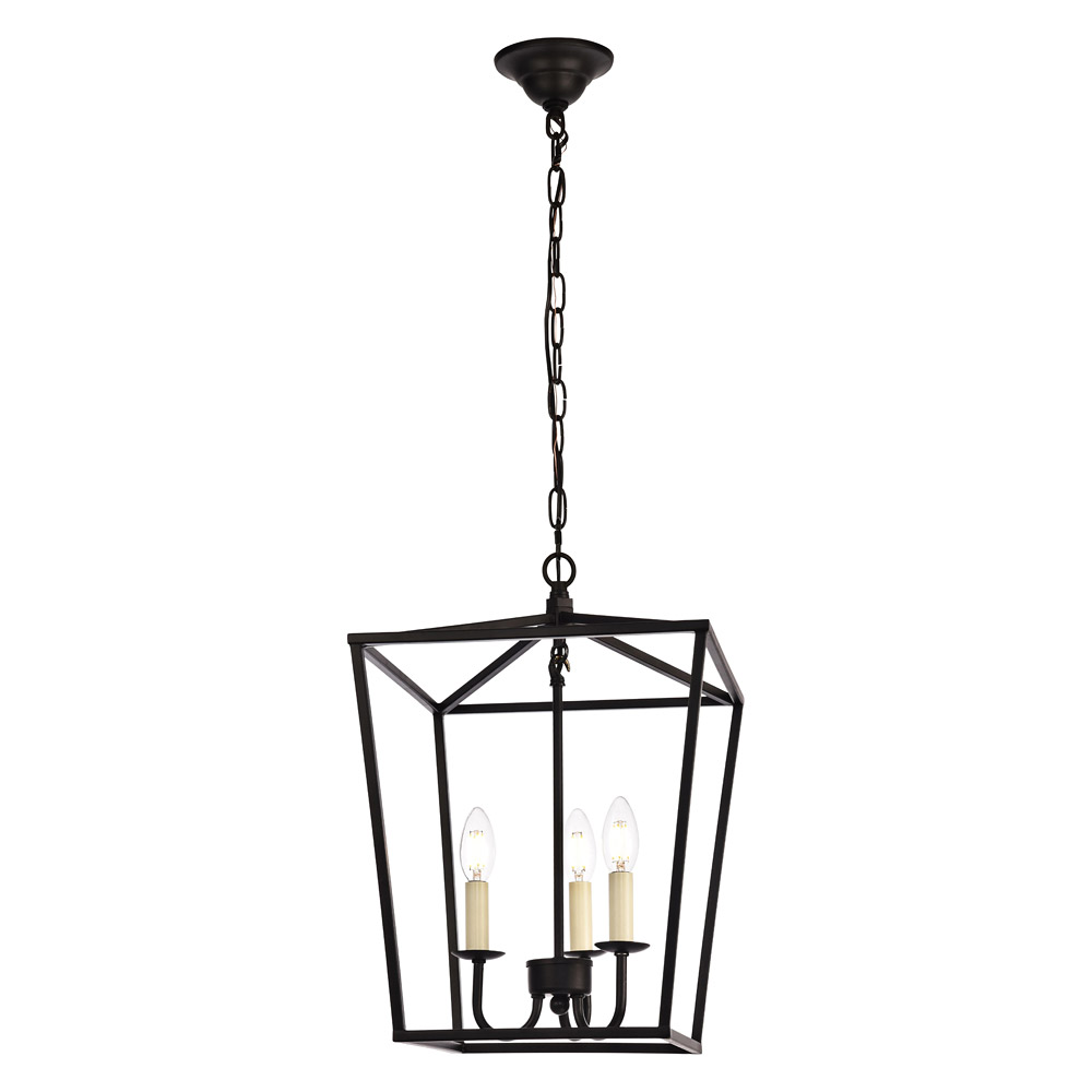 Elegant Maddox 1-Light Pendant - Black, L 12.5" (LD6008D12BK)