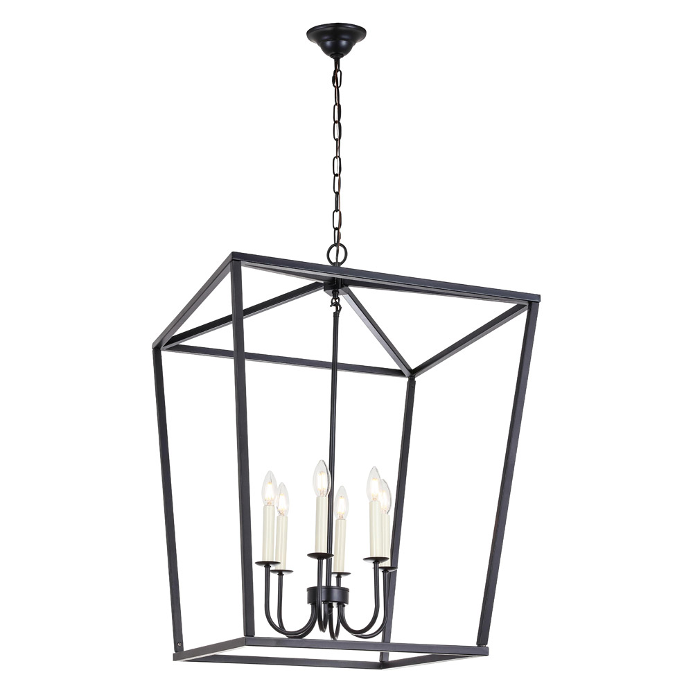 Elegant Maddox 1-Light Pendant - Black, L 24" (LD6008D24BK)