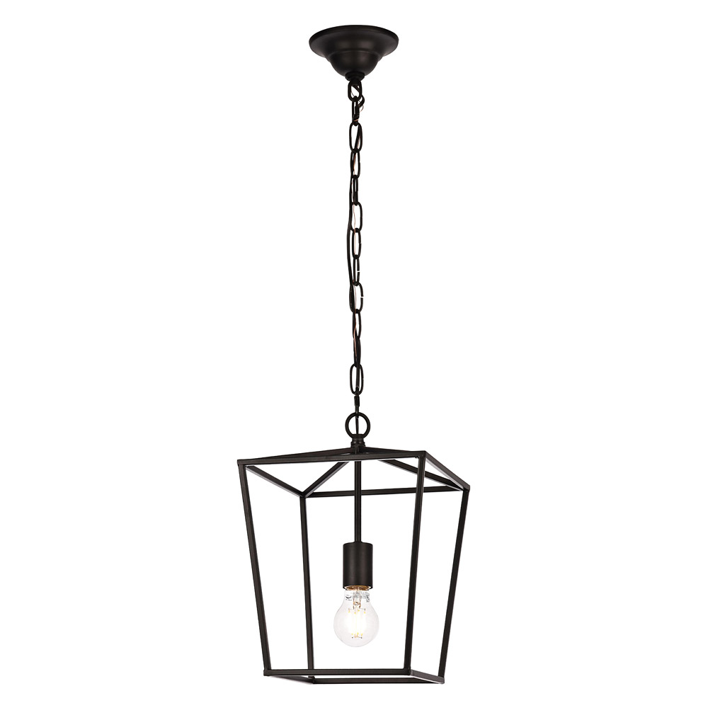 Elegant Maddox 1-Light Pendant - Black, L 9" (LD6008D9BK)