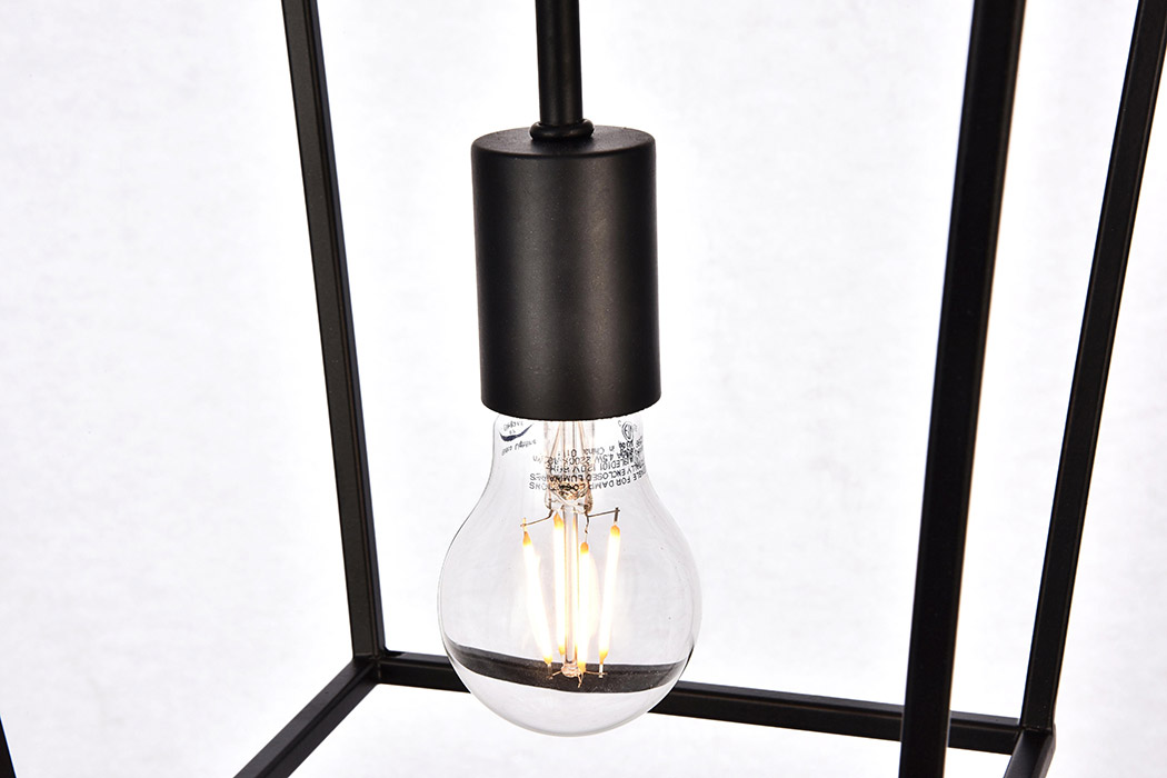 Elegant Maddox 1-Light Pendant - Black, L 9" (LD6008D9BK)