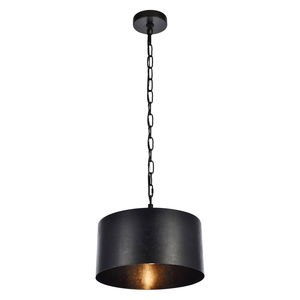 Elegant Miro 1-Light Pendant - Black, L 15" (LD6015D15BK)