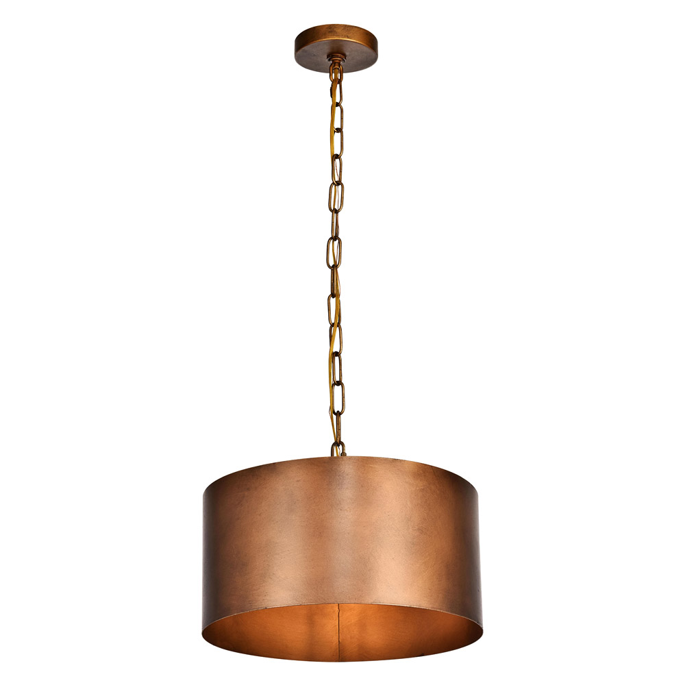 Elegant Miro 1-Light Pendant - Brass, L 15" (LD6015D15BR)