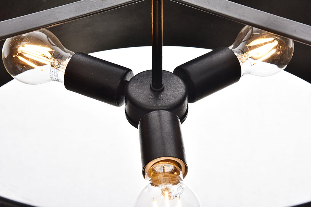 Elegant Miro 1-Light Pendant - Black, L 20" (LD6015D20BK)