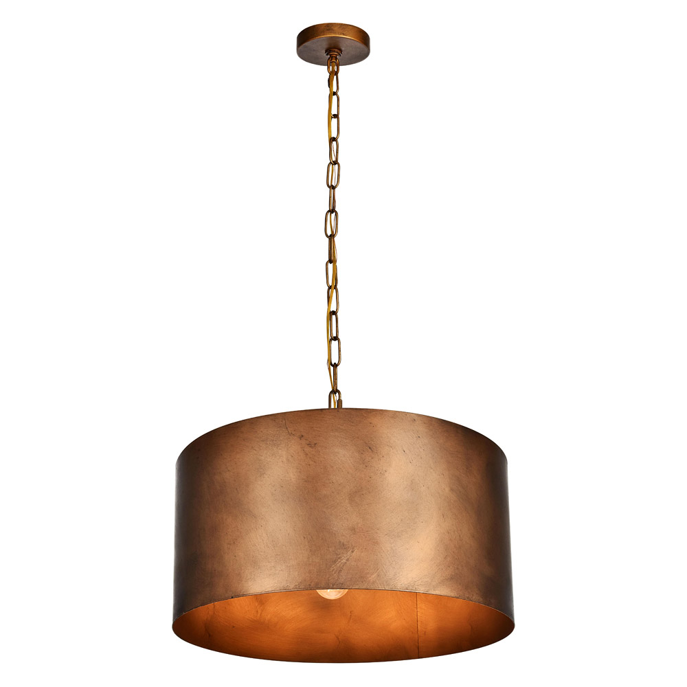 Elegant Miro 1-Light Pendant - Brass, L 20" (LD6015D20BR)