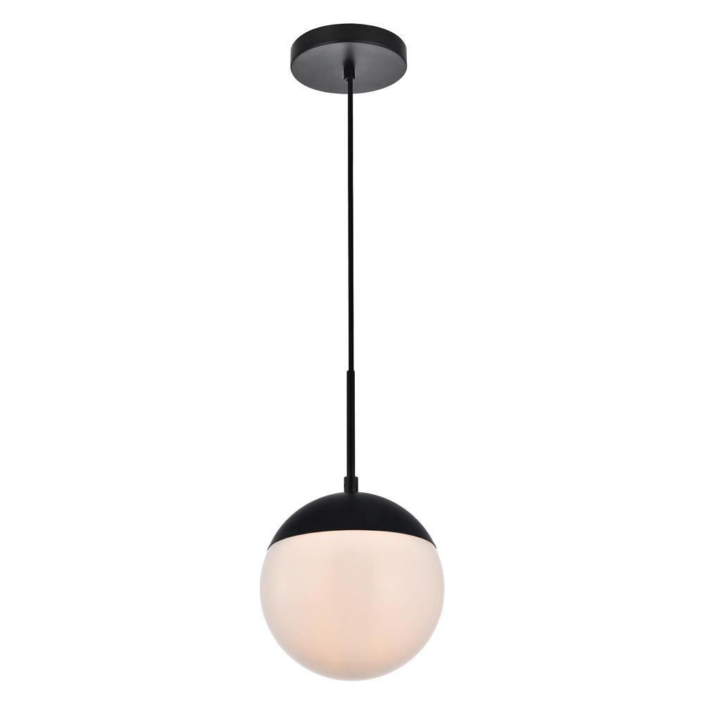 Elegant Pendant Light - Black/Glass Matte, L 8" (LD6026)