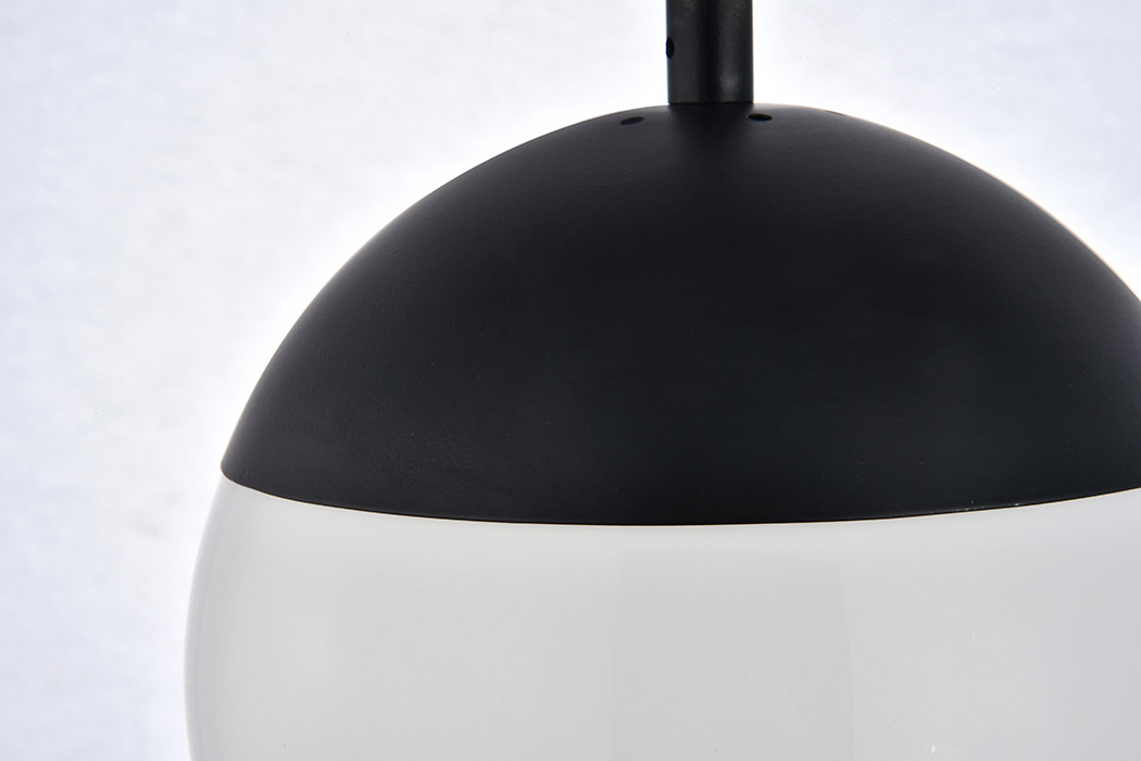 Elegant Pendant Light - Black/Glass Matte, L 8" (LD6026)