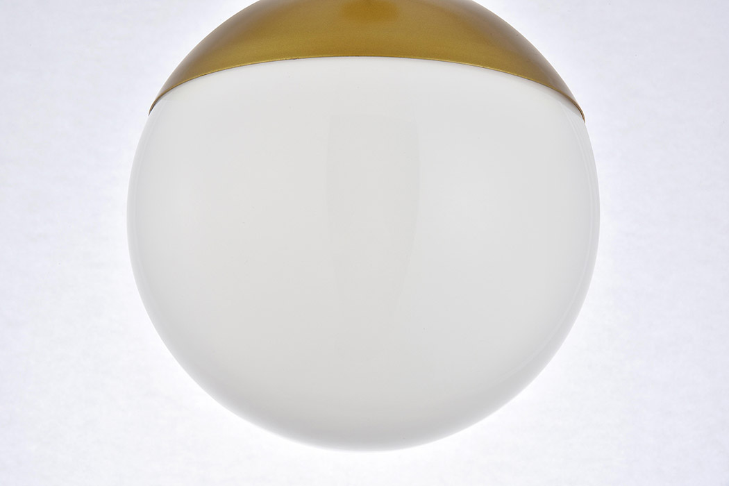 Elegant Pendant Light - Brass/Glass Matte, L 8" (LD6030BR)