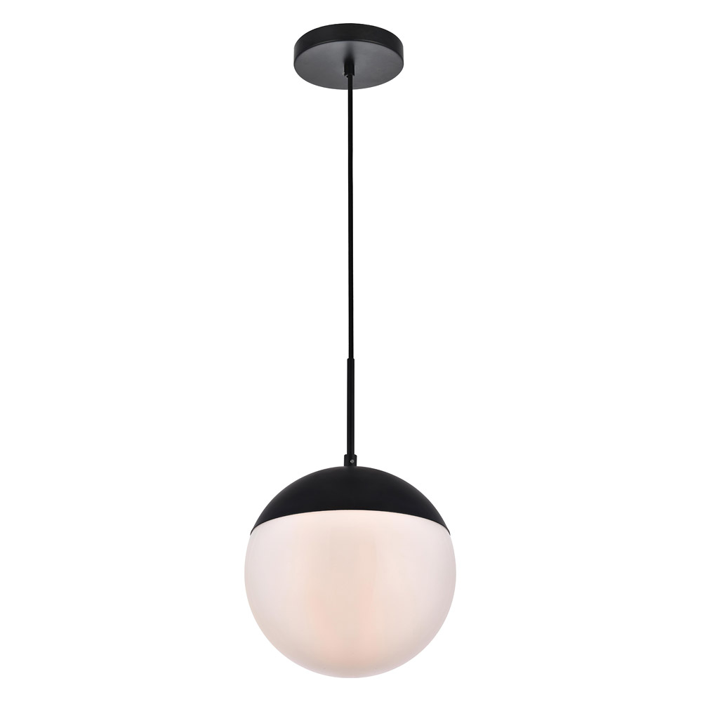 Elegant Pendant Light - Black/Glass Matte, L 10" (LD6032BK)