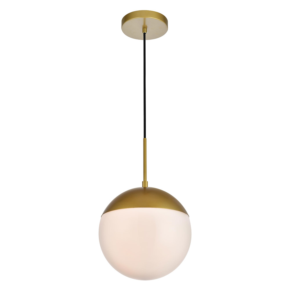 Elegant Pendant Light - Brass/Glass Matte, L 10" (LD6036BR)