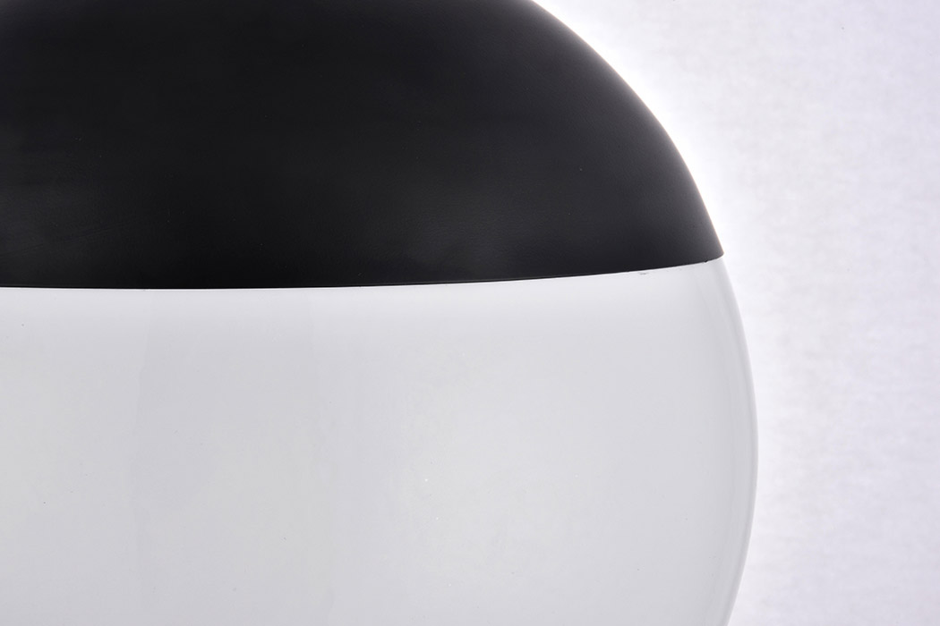 Elegant Pendant Light - Black/Glass Matte, L 12" (LD6038BK)