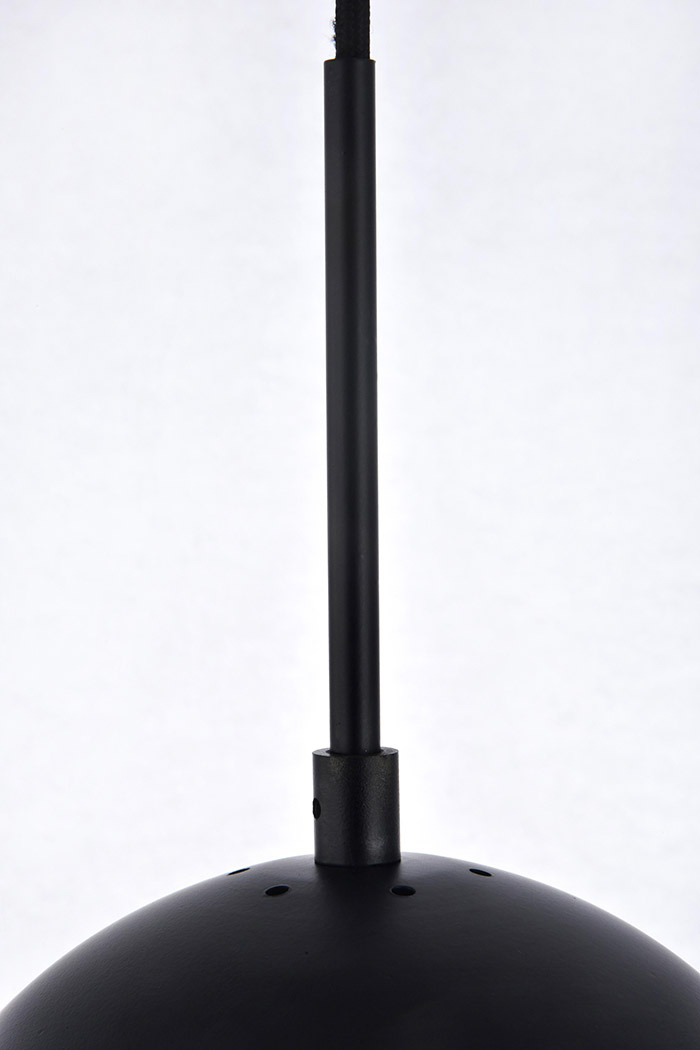 Elegant Pendant Light - Black/Glass Matte, L 12" (LD6038BK)