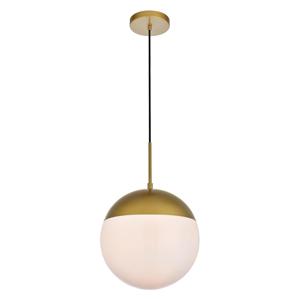 Elegant Pendant Light - Brass/Glass Matte, L 12" (LD6042BR)