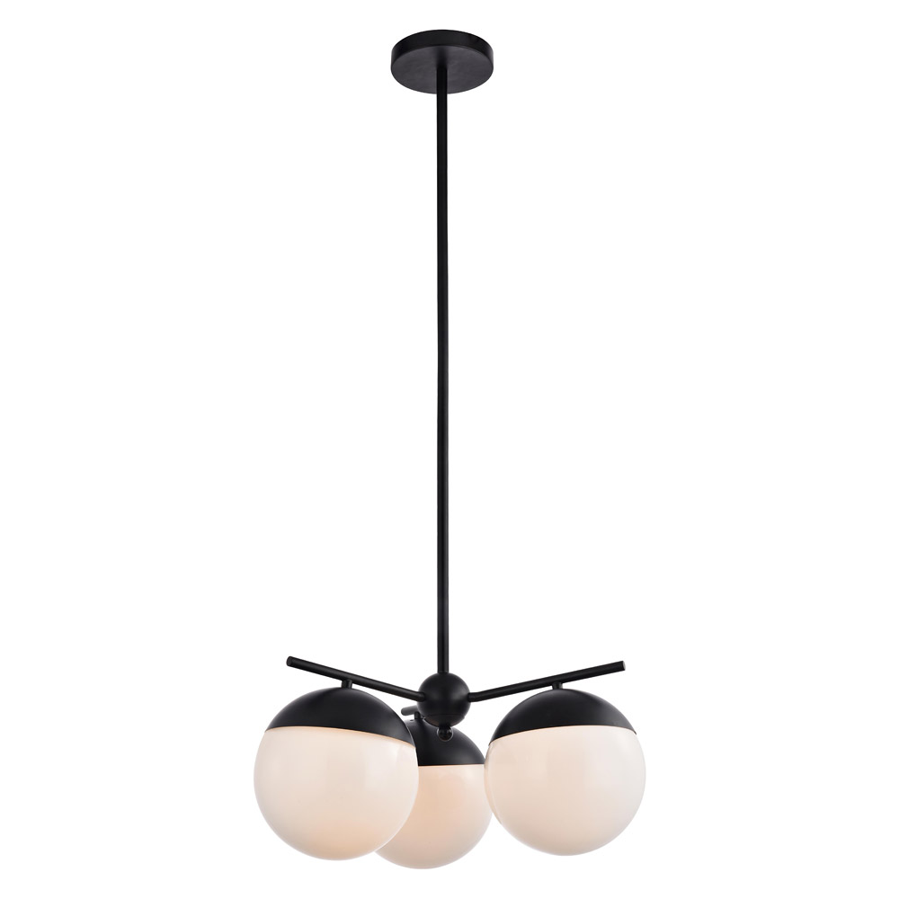 Elegant Pendant Light - Black/Glass Matte (LD6128BK)