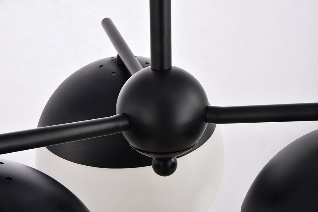 Elegant Pendant Light - Black/Glass Matte (LD6128BK)