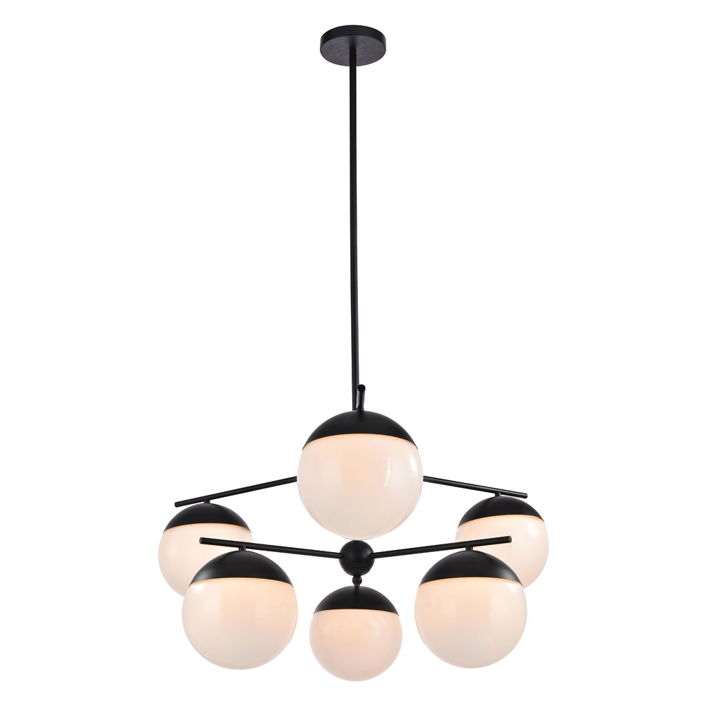 Elegant Pendant Light - Black/Glass Matte (LD6140BK)