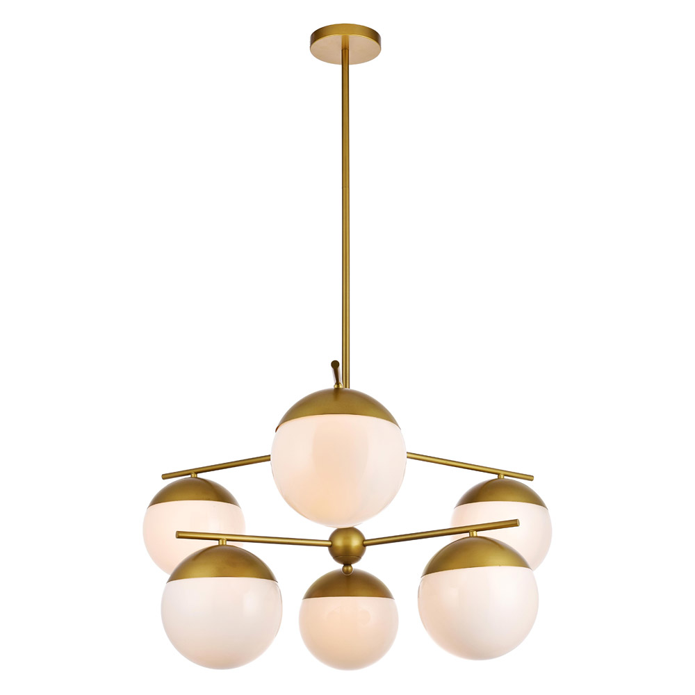 Elegant Pendant Light - Brass/Glass Matte (LD6144BR)