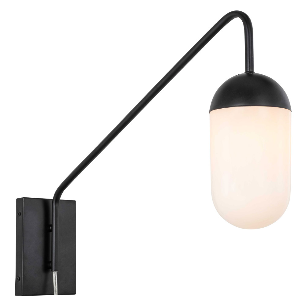 Elegant Wall Sconce - Black/Matte Glass (LD6175BK)