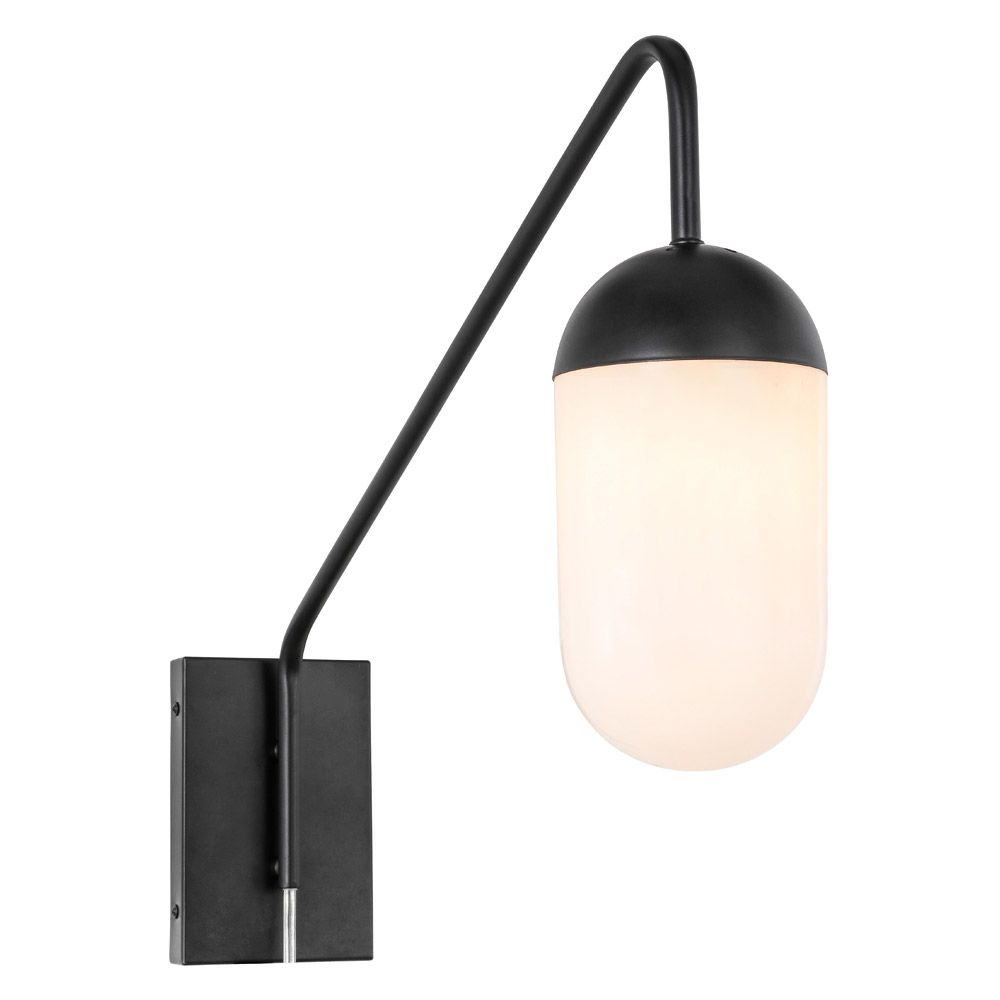 Elegant Wall Sconce - Black/Matte Glass (LD6175BK)