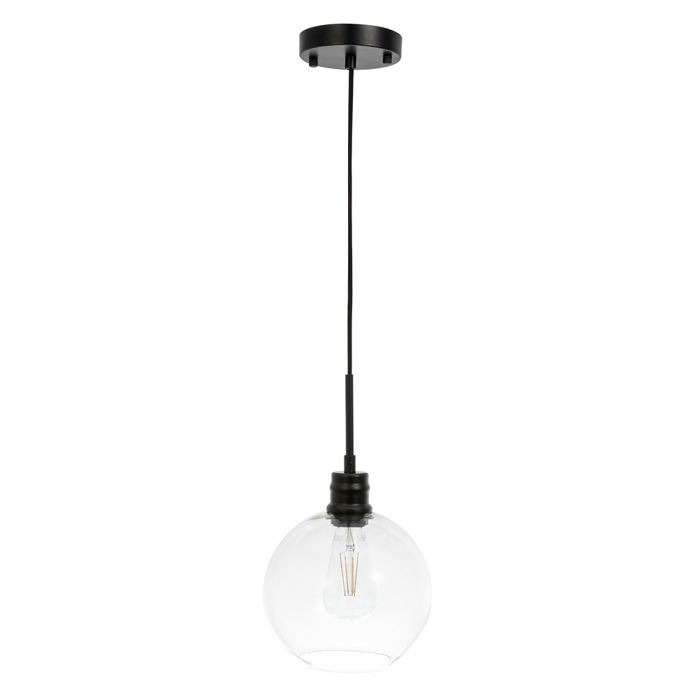 Elegant Pendant Light - Black, L 8" (LD6204BK)