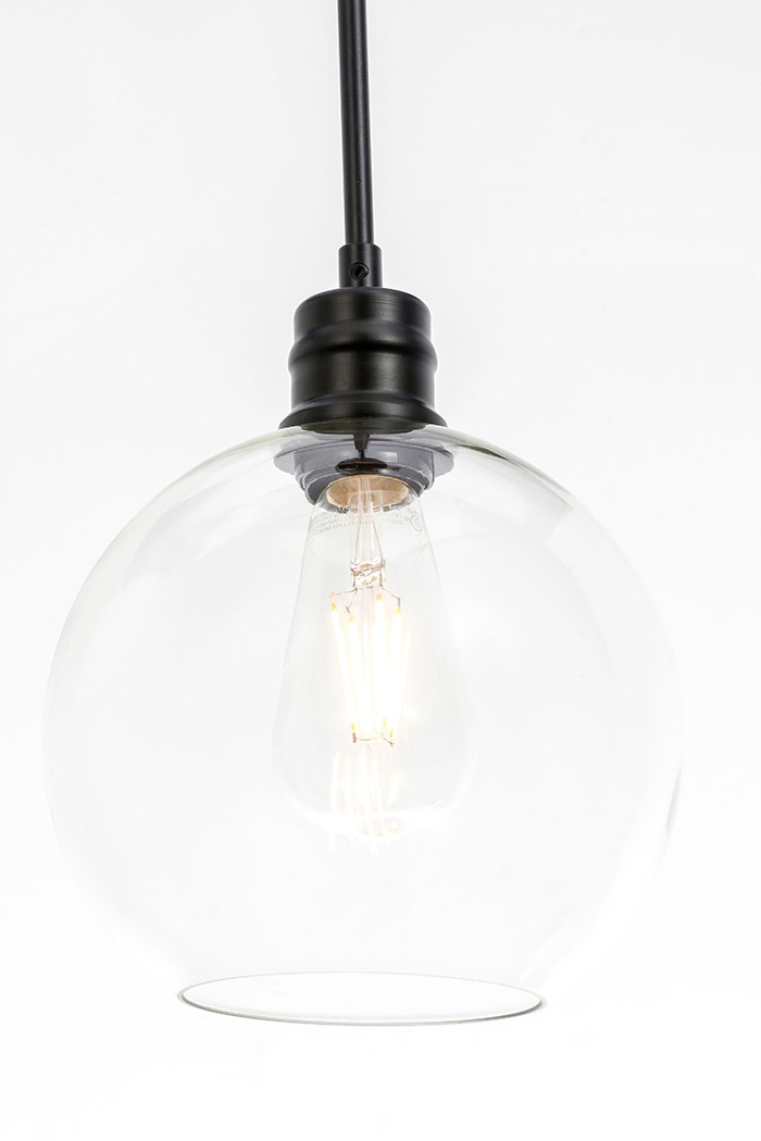 Elegant Pendant Light - Black, L 8" (LD6204BK)