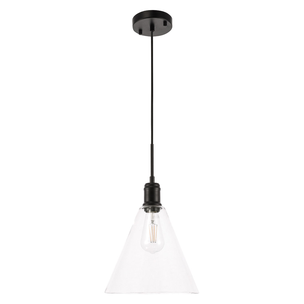 Elegant Pendant Light - Black, L 10" (LD6225BK)