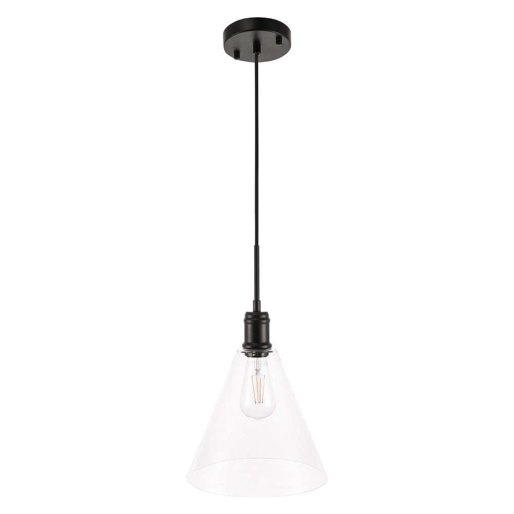 Elegant Pendant Light - Black, L 10" (LD6225BK)