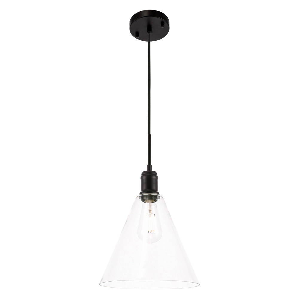 Elegant Pendant Light - Black, L 10" (LD6225BK)