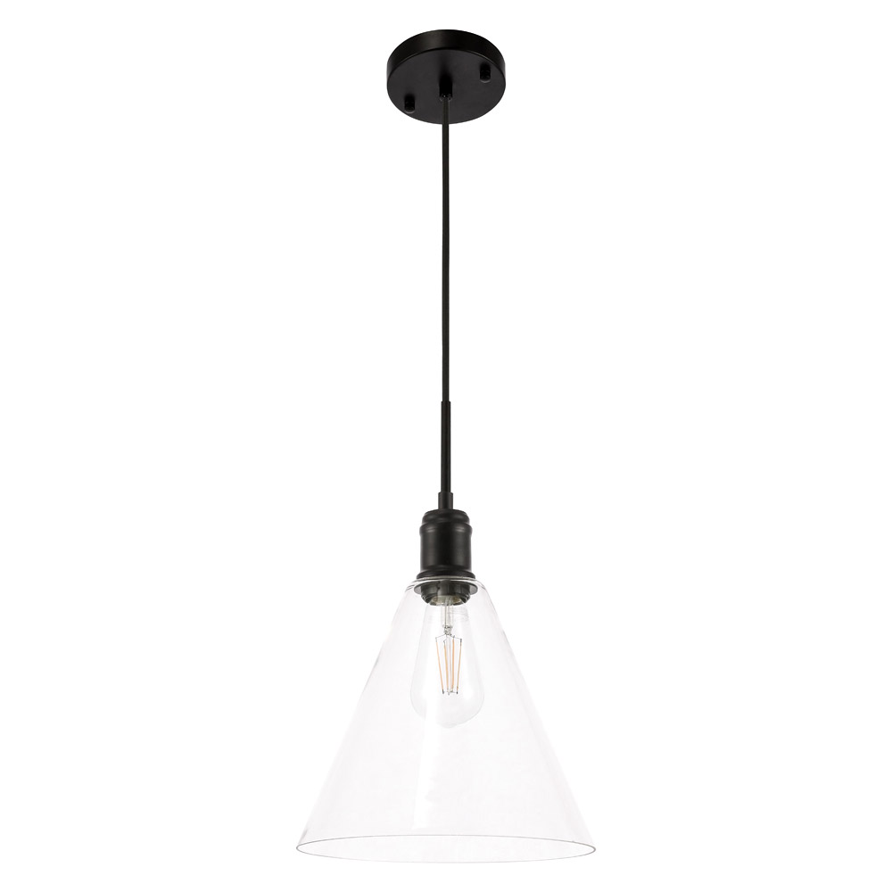 Elegant Pendant Light - Black, L 10" (LD6225BK)