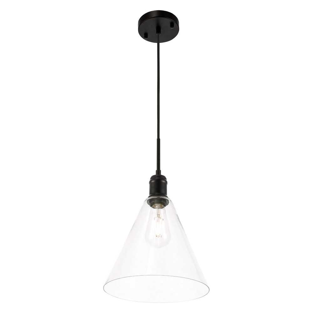 Elegant Pendant Light - Black, L 10" (LD6225BK)