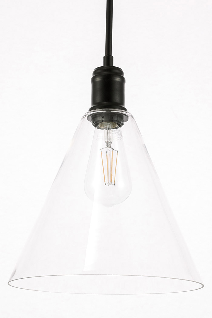 Elegant Pendant Light - Black, L 10" (LD6225BK)