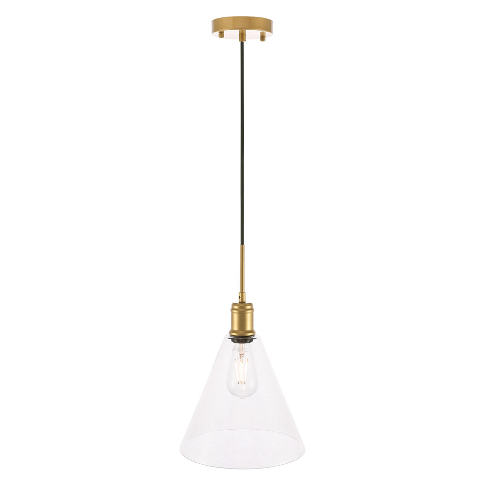 Elegant Pendant Light - Brass, L 10" (LD6227BR)