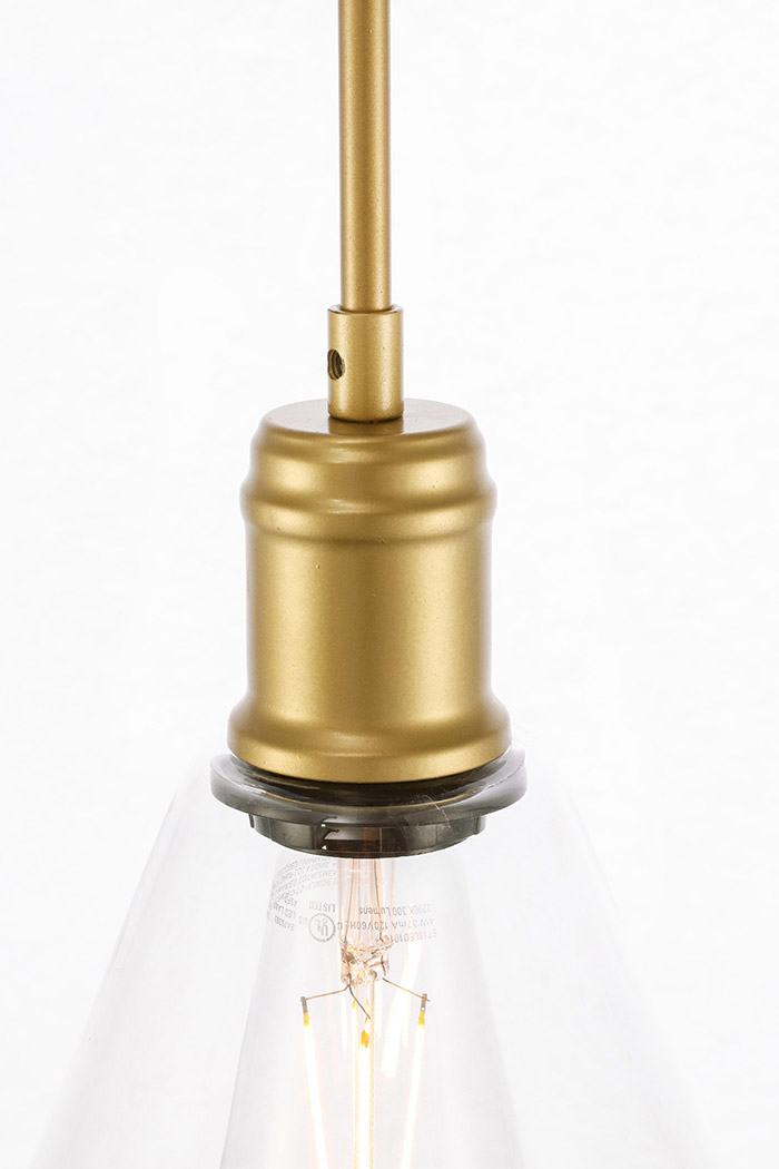 Elegant Pendant Light - Brass, L 10" (LD6227BR)