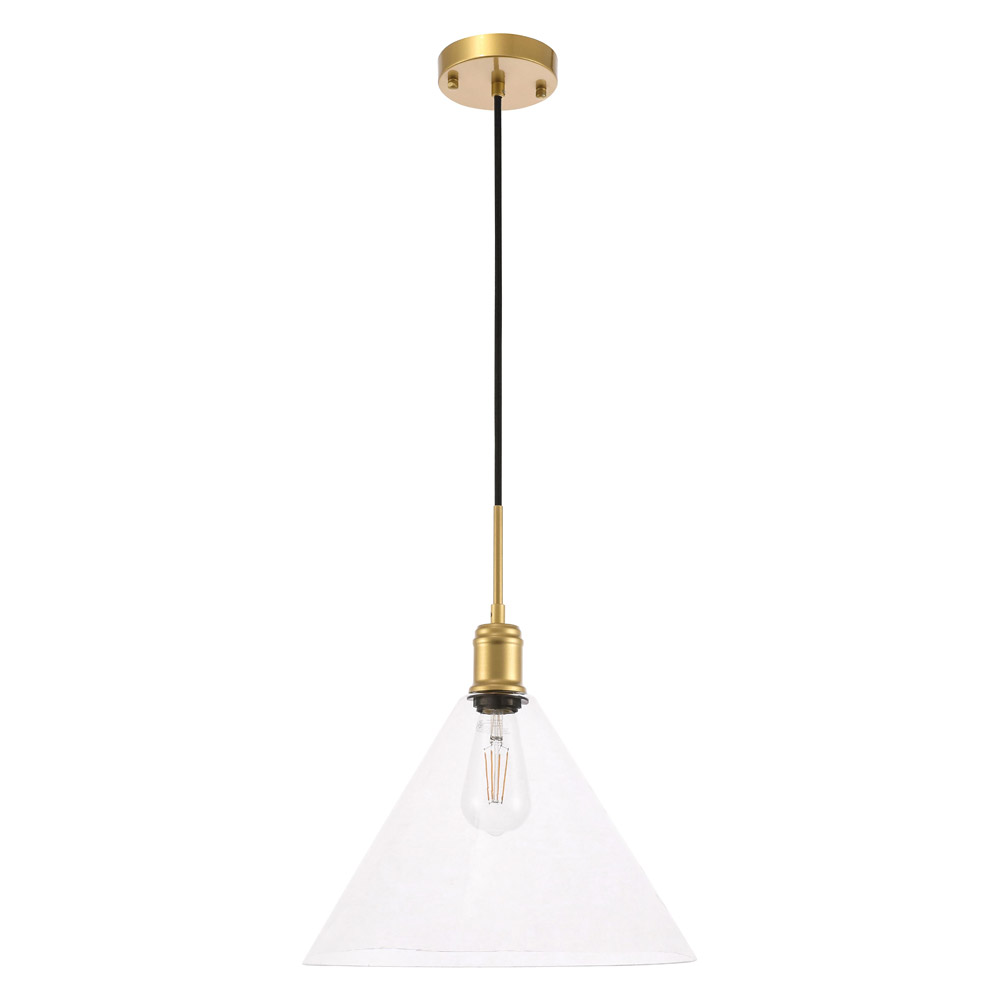 Elegant Pendant Light - Brass, L 13.75" (LD6230BR)