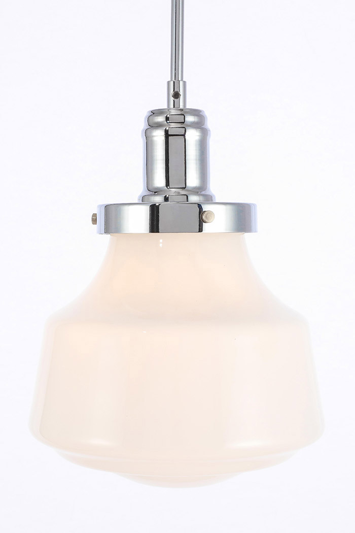 Elegant Pendant Light - Chrome/Glass Matte, L 8" (LD6256C)