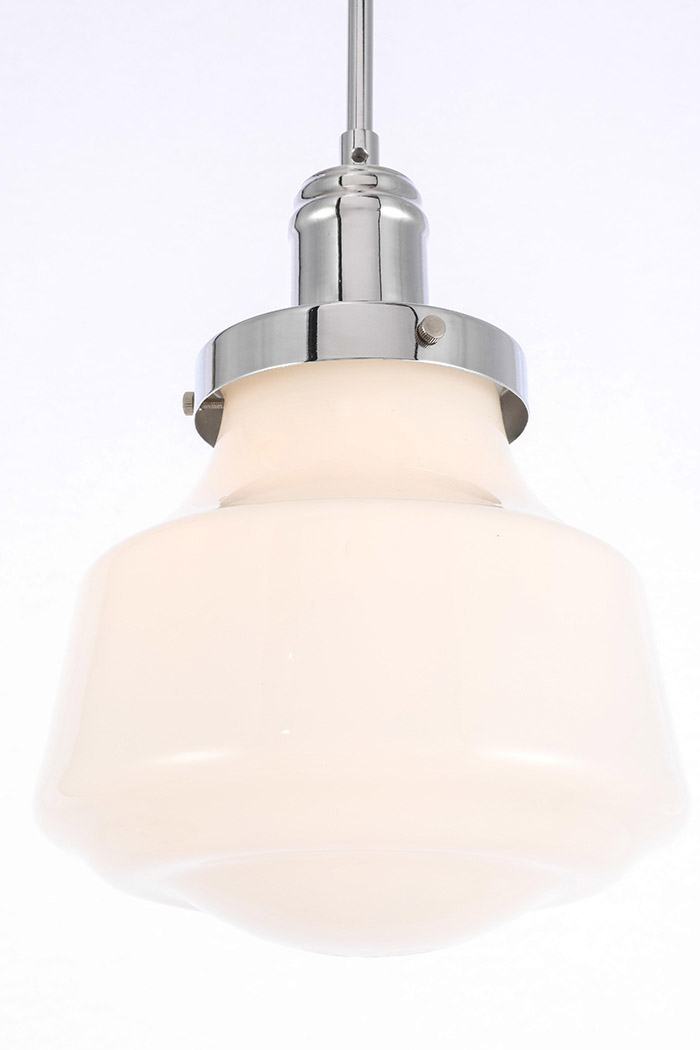 Elegant Pendant Light - Chrome/Glass Matte, L 8" (LD6256C)