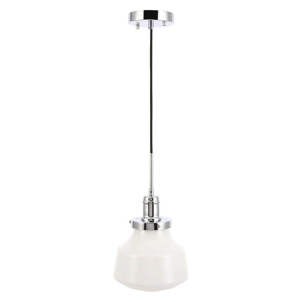 Elegant Pendant Light - Chrome/Glass Matte, L 8" (LD6256C)