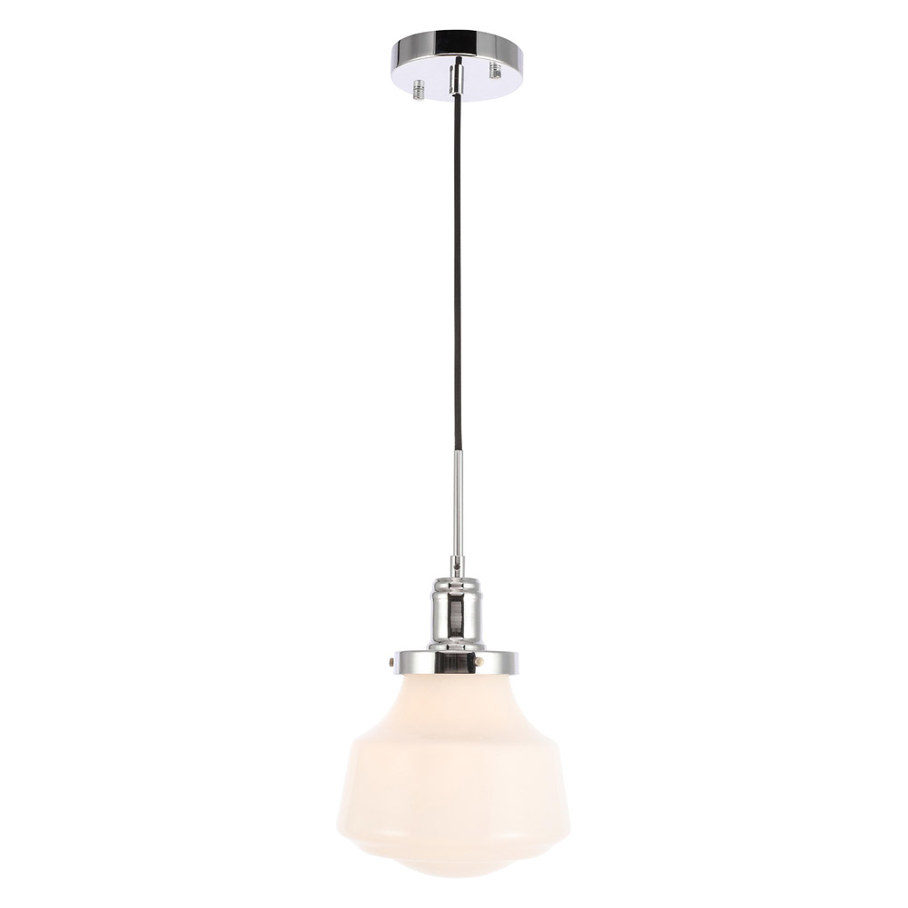 Elegant Pendant Light - Chrome/Glass Matte, L 8" (LD6256C)