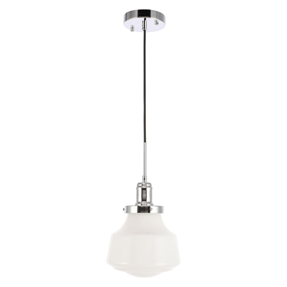 Elegant Pendant Light - Chrome/Glass Matte, L 8" (LD6256C)