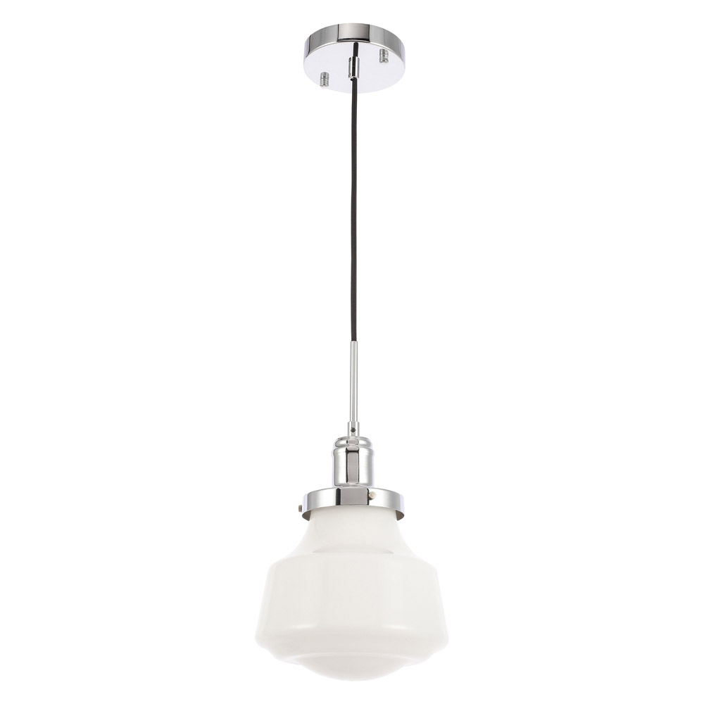 Elegant Pendant Light - Chrome/Glass Matte, L 8" (LD6256C)