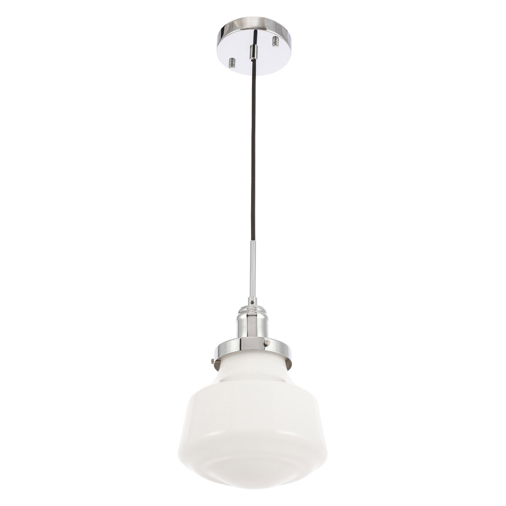 Elegant Pendant Light - Chrome/Glass Matte, L 8" (LD6256C)