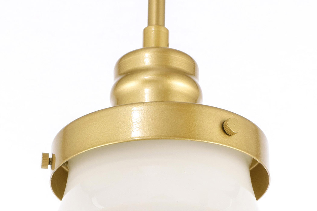 Elegant Pendant Light - Brass/Glass Matte, L 8" (LD6257BR)