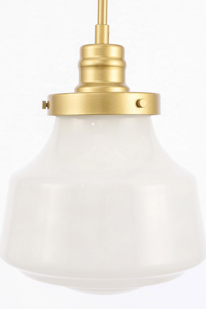 Elegant Pendant Light - Brass/Glass Matte, L 8" (LD6257BR)