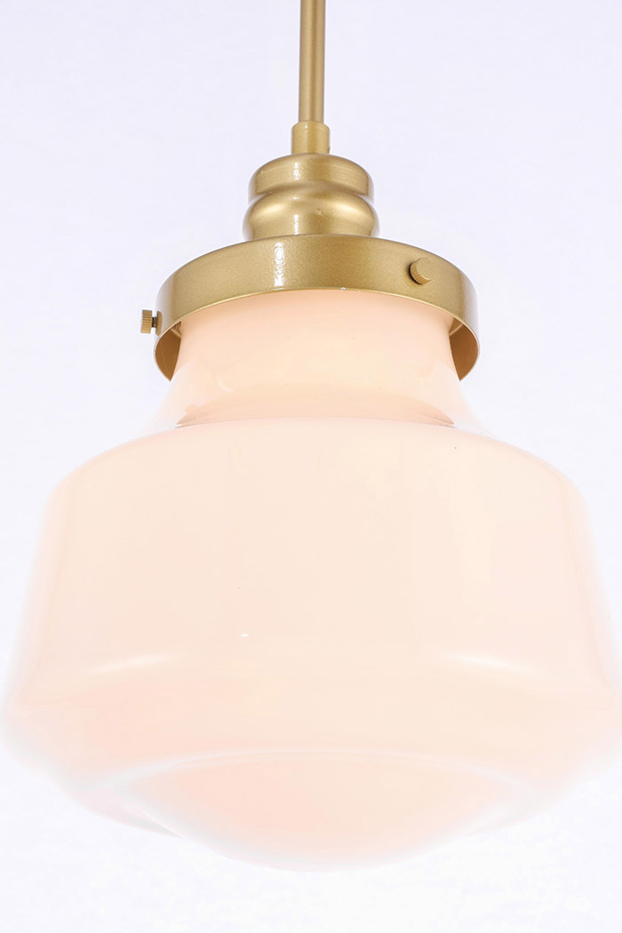 Elegant Pendant Light - Brass/Glass Matte, L 8" (LD6257BR)