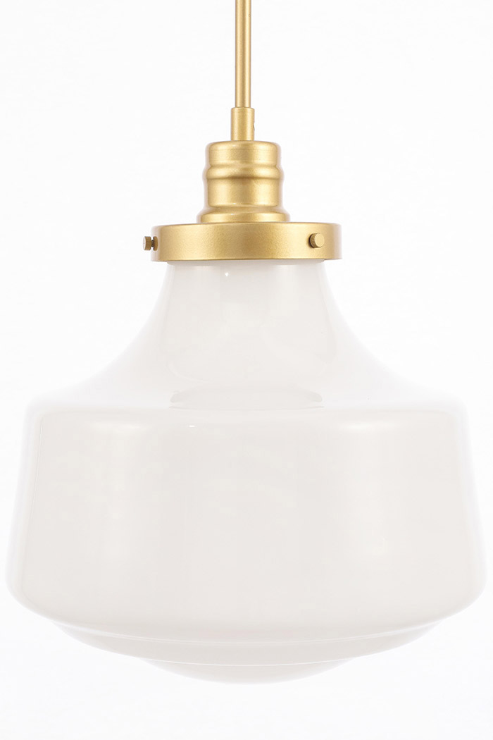 Elegant Pendant Light - Brass/Glass Matte, L 11" (LD6263BR)