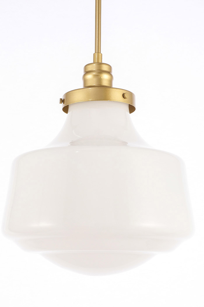 Elegant Pendant Light - Brass/Glass Matte, L 11" (LD6263BR)