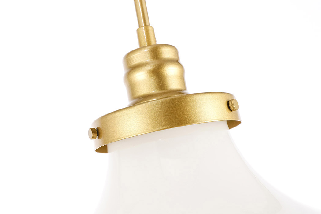 Elegant Pendant Light - Brass/Glass Matte, L 11" (LD6263BR)