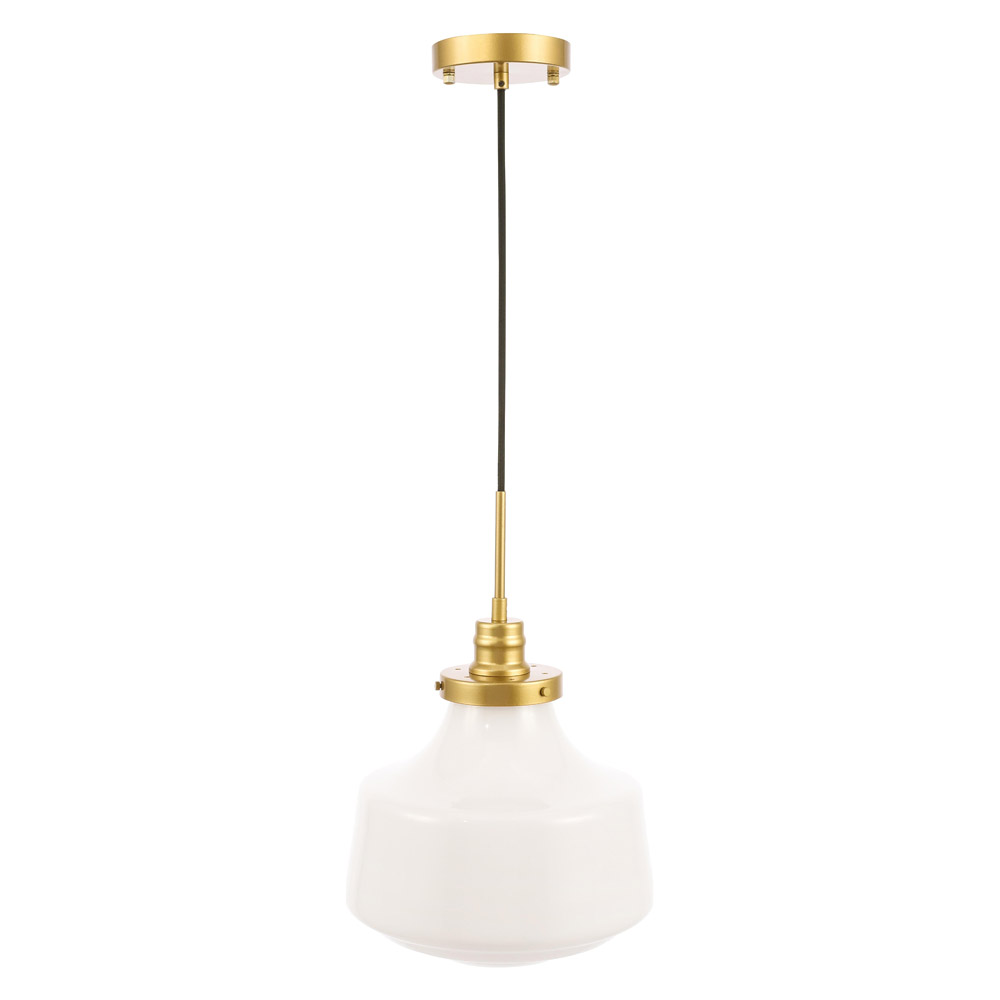 Elegant Pendant Light - Brass/Glass Matte, L 11" (LD6263BR)